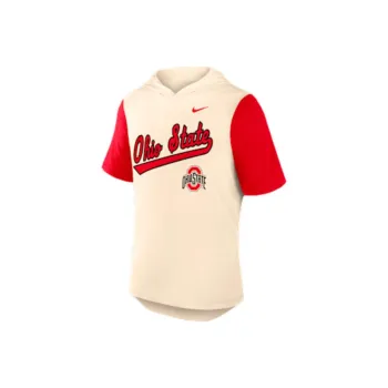 Nike Ohio State Buckeyes Baseball Script Men's Nike Dri FIT College Hooded T Shirt