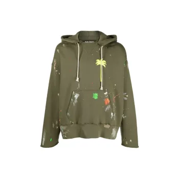 PALM ANGELS Painted Raw Cut Hoodie