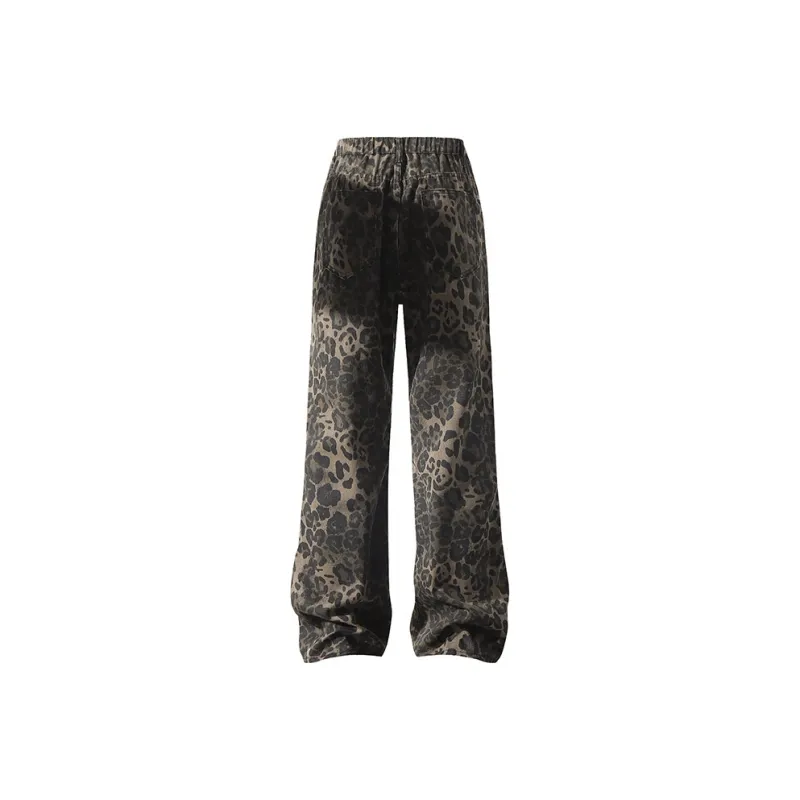 FAX FOR FMACM Jeans Unisex Black Leopard Print-1