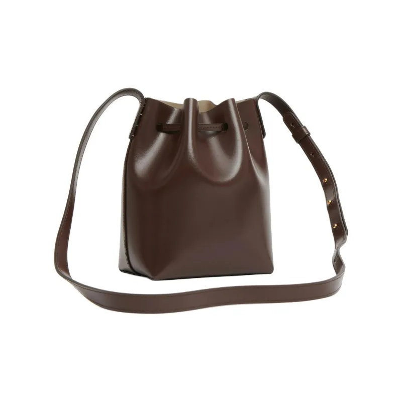 MANSUR GAVRIEL Saffiano Leather Bucket Bags Crossbody Bag Shoulder Bag Mini Women's Chocolate Brown-1