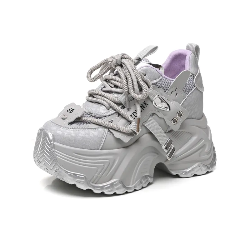 NRDROFFICIAL Cushioning Balance Abrasion Resistant Lightweight Slip Resistant Low Top Chunky Sneakers Women's-5