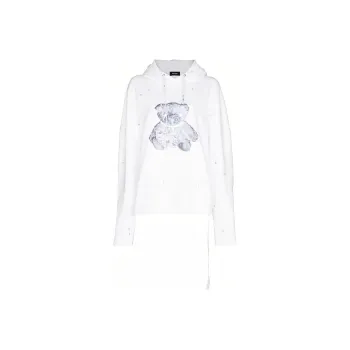 WE11DONE Pearl Necklace Teddy Hoodie