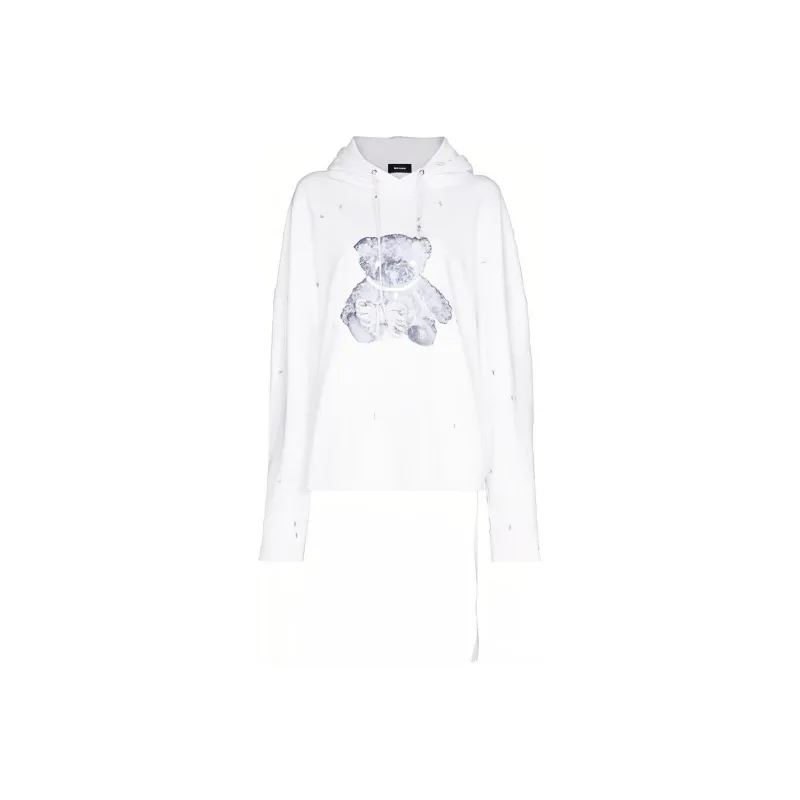 WE11DONE Pearl Necklace Teddy Hoodie-0