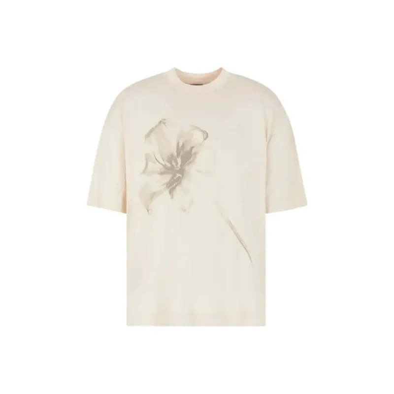 EMPORIO ARMANI Asv Lyocell Blend Jersey Oversized T shirt With Lily Print-0