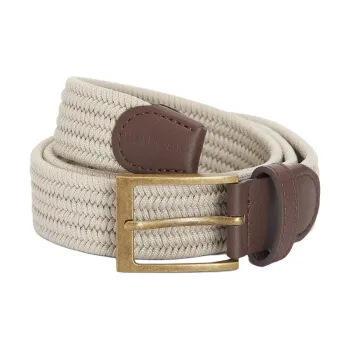 BARBOUR Polypropylene, Elastane, Polyurethane, Brass, Leather Belts Men's Ecru 