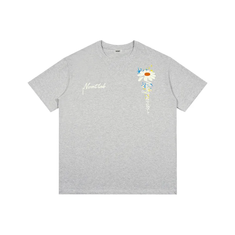Nomt Print Loose Fit Casual 100% Cotton Crew Neck Short-Sleeved T-Shirts Unisex-0