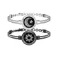 Sun and Moon Snake Chain: Black Silver 1 Pair