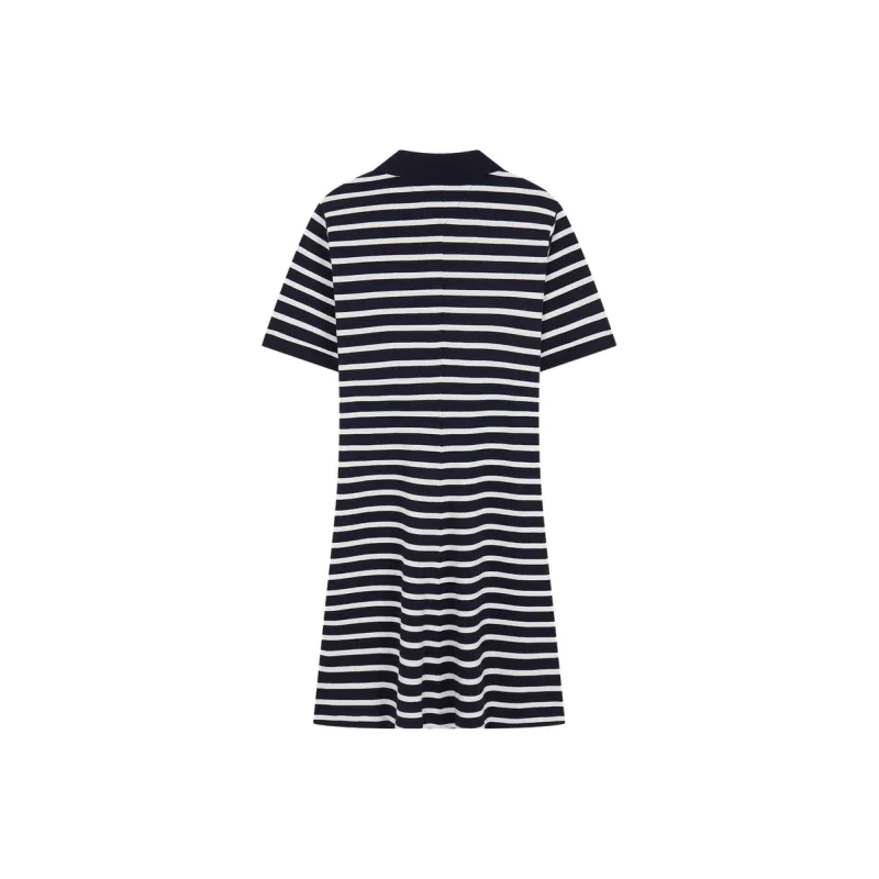 Tommy Hilfiger Short Sleeved Dress Women's Black White Stripes-1