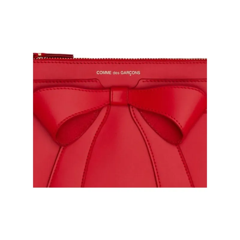 CDG Calfskin Wallet Women's Red-2