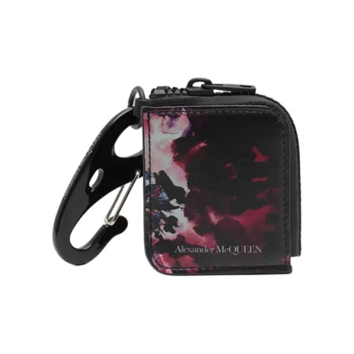 Alexander McQueen Cow Leather Coin Purse Women's Black & Red