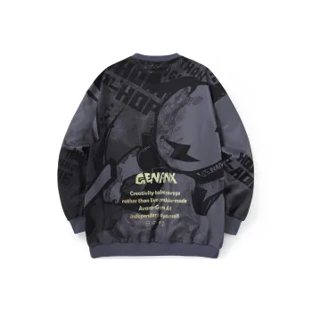 GENANX Crew Neck Loose Fit Sweatshirt Fall Spring Unisex