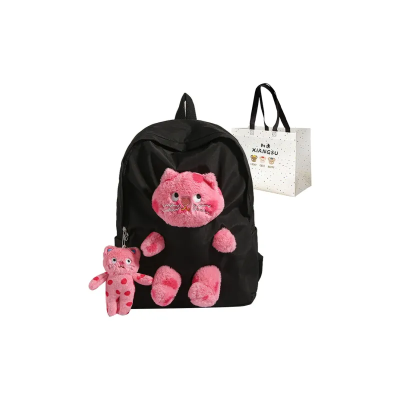 XIANGSU Nylon Backpack Unisex White/Pink/Black/Blue-10