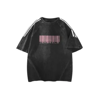 JINBEILE T Shirt Unisex Washed Black