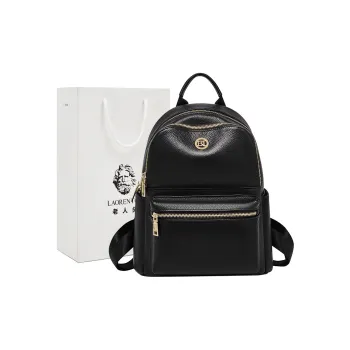 Old Man's Head Cow Leather Backpack Regular Women's Black