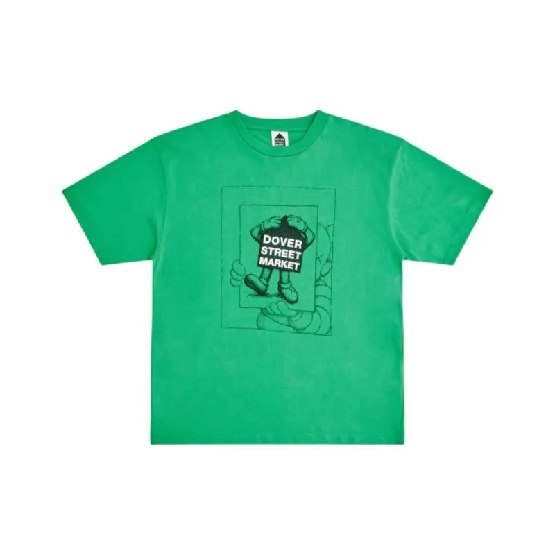 KAWS Dover Street Market Co-brand T-Shirts Unisex Light Green-0