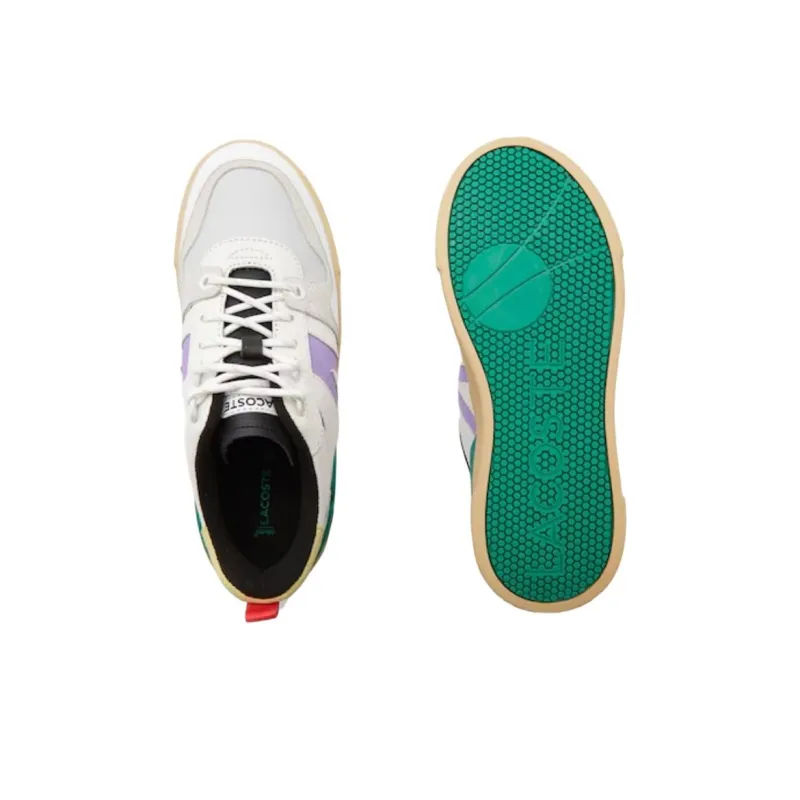 LACOSTE L002 Anti Slip Wear Resistant Low Top Skateboard Shoes Women's White-4