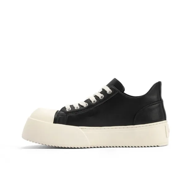 GXG Oversized Derby Shoes Anti Slip And Wear Resistant Height Increasing Coverage Low Top Skateboard Shoes Men's Black-0