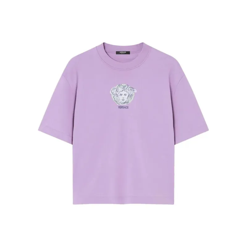 VERSACE Painted Medusa Embroidered T shirt-0
