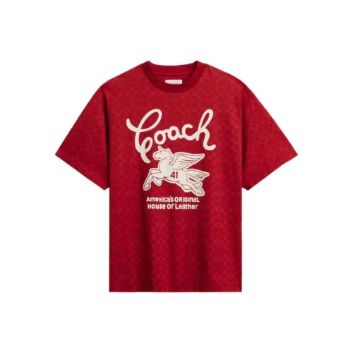 COACH T Shirts Unisex Red
