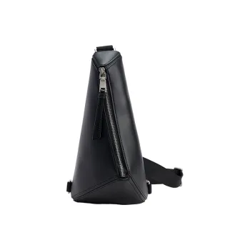 URBAN REVIVO Artificial Leather Sling Bag Men's Black