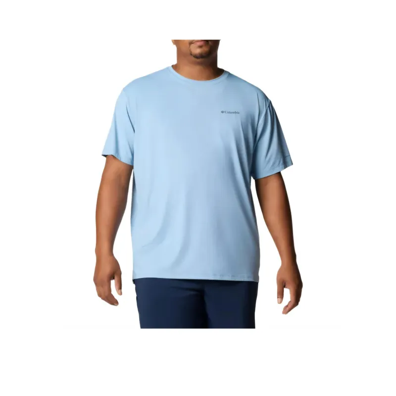 Columbia Tech Trail Utility Omni-Shade Omni-Wick T-Shirt Men's Ripples Blue-0