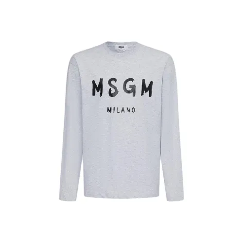 MSGM T Shirts Men Light Gray