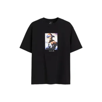 H&M Drop Shoulder Sleeve T-Shirt Men's Black/2Pac004