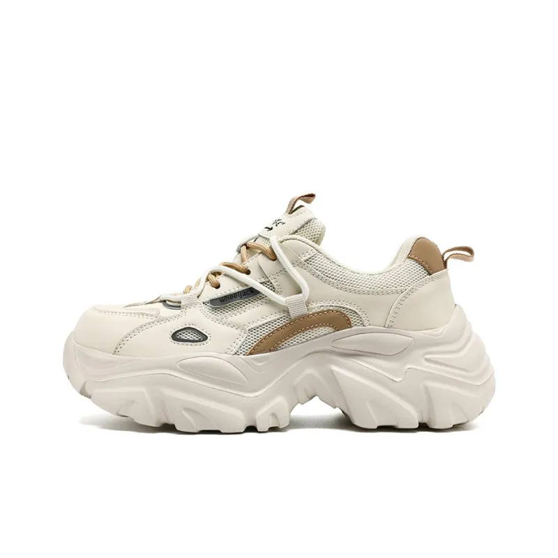JANECO Chunky Sneakers Women's Low Top White-6