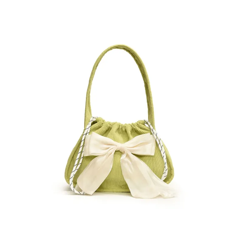 NOMK Corduroy Shoulder Bag Women's White/Black/Pink/Green/Brown-12