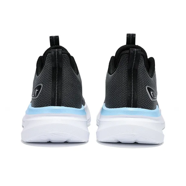 QIAODAN Cushioning Slip Resistant And Abrasion Resistant Low Top Casual Running Shoes Women's Black White-4