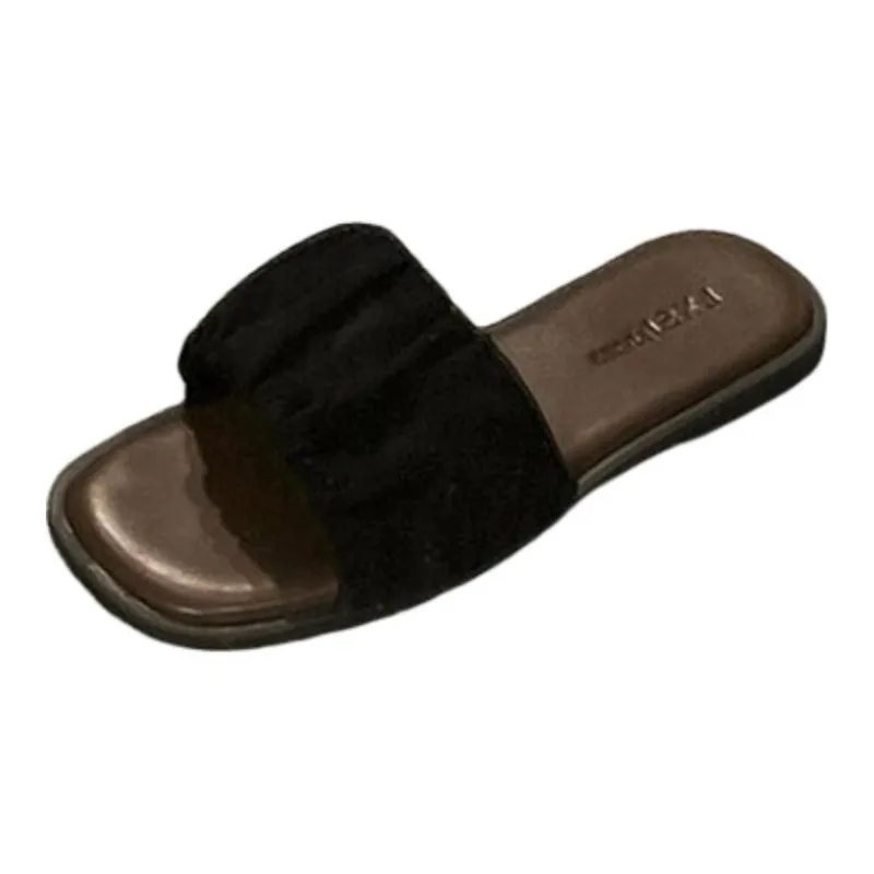 Qiao Anju Slippers Brown, Black Ecru-5