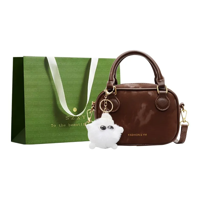 Three Ducklings PU Handbag Shoulder Bag Crossbody Bag Regular Women's Black/Ecru/Silver/Coffee/Pink-10