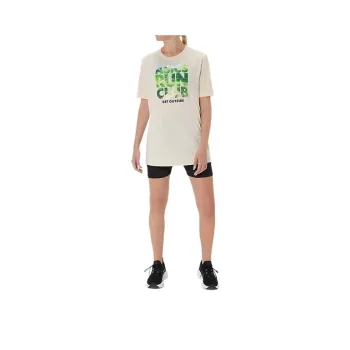 Asics UNISEX ASICS RUN OUTSIDE CLUB SHORT SLEEVE TEE T-Shirt Unisex Oat Heather