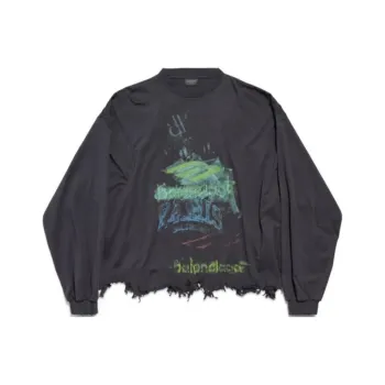 Balenciaga Diy Imprint Cropped Long Sleeve T Shirt