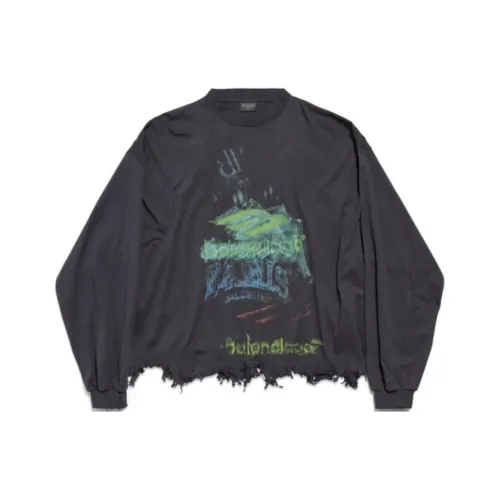 Balenciaga Diy Imprint Cropped Long Sleeve T Shirt