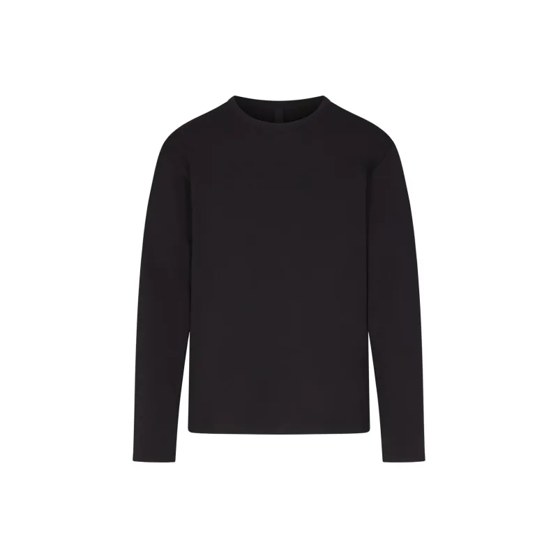 SKIMS JERSEY LOUNGE MENS RELAXED LONG SLEEVE T-SHIRT T-Shirt Men's OBSIDIAN/Obsidian Color-0