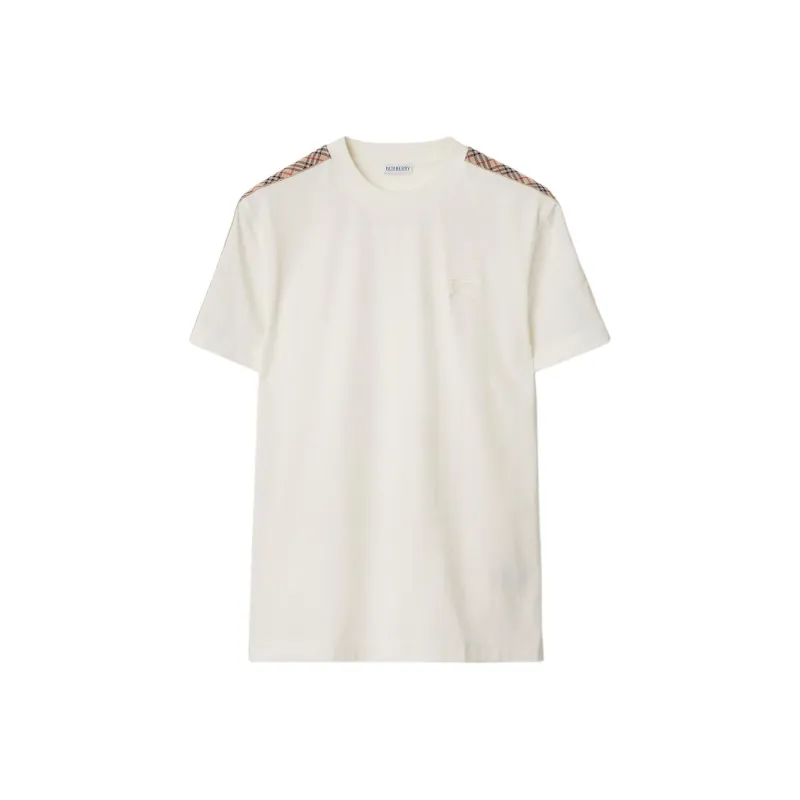 Burberry Checkered trim Cotton T shirt-0