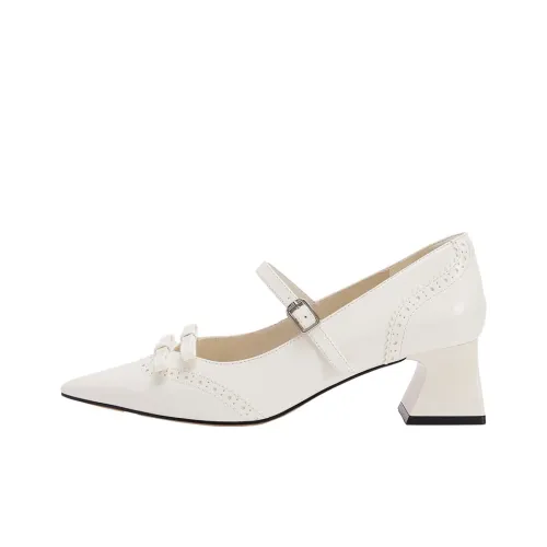 URBAN REVIVO Casual Single Shoes Women's Ecru