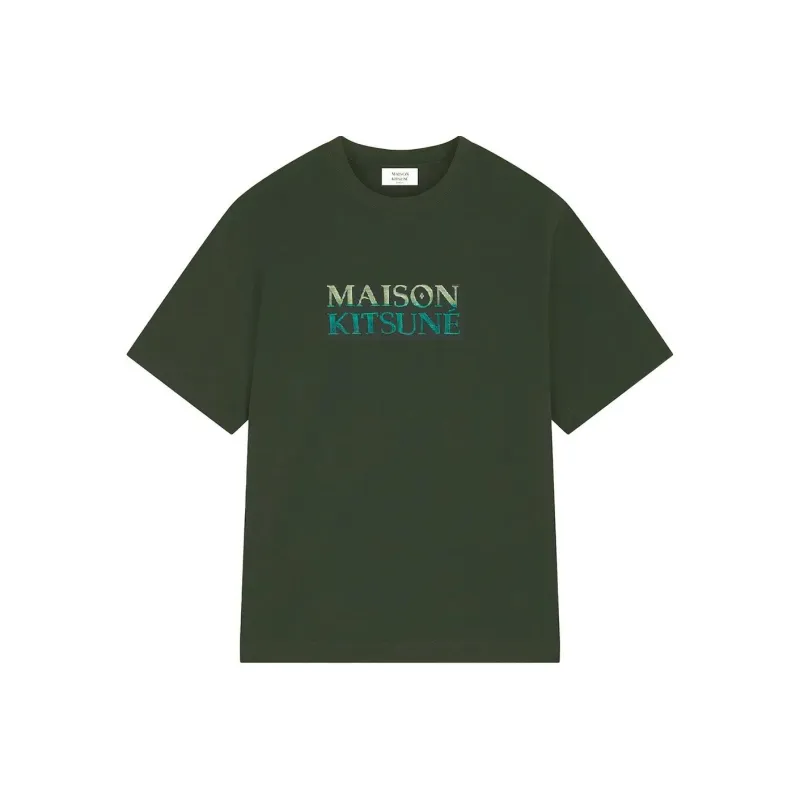 Maison Kitsune Logo Embroidered Crewneck T Shirt-0