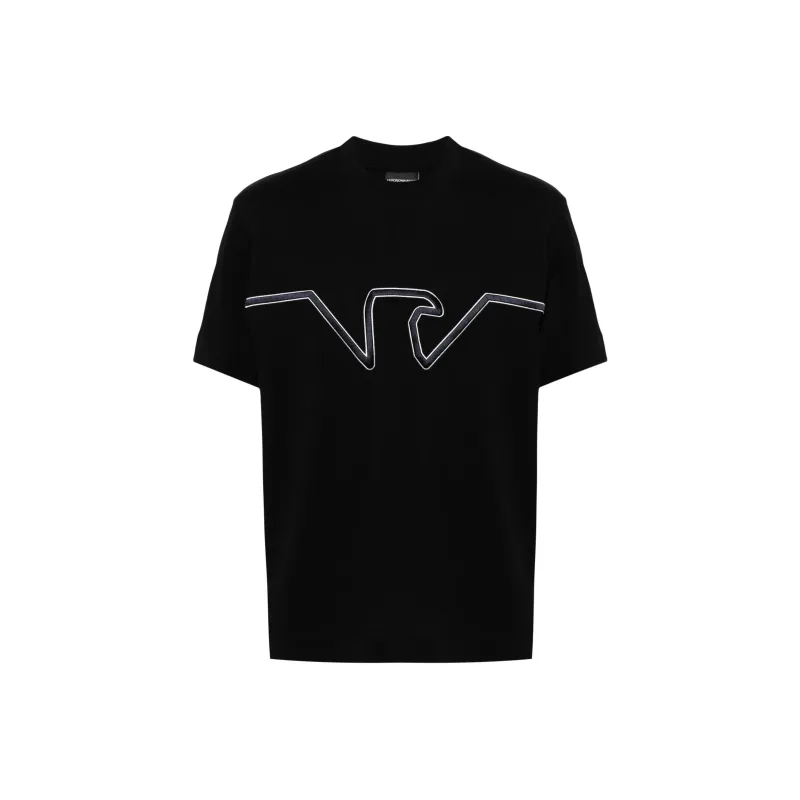 EMPORIO ARMANI Asv Heavyweight Jersey T-shirt With Raised Logo Embroidery-0