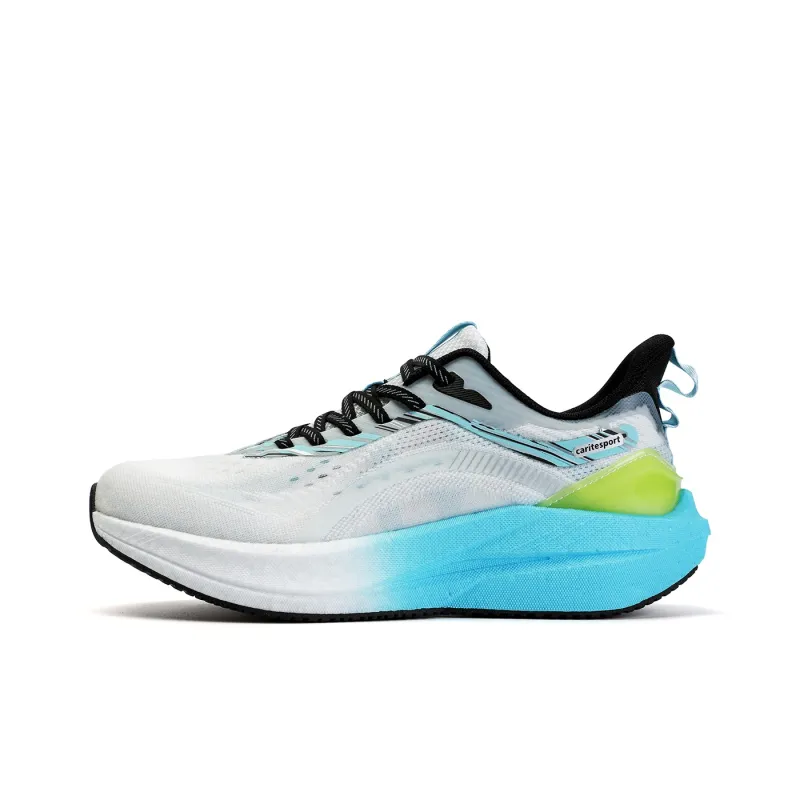 CariteSport Running Shoes Men Low Top White, Black, Green-0