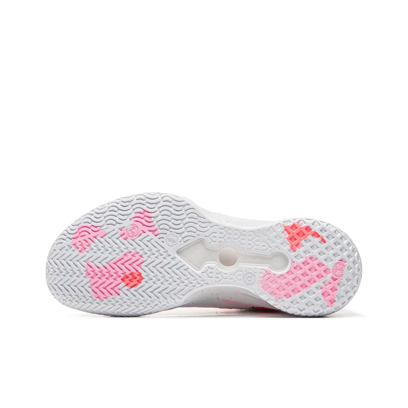 LiNing Knife 5 Slip-Resistant Coverage Lightweight Rebound Low-Top Performance Basketball Shoes Men's White Pink-6
