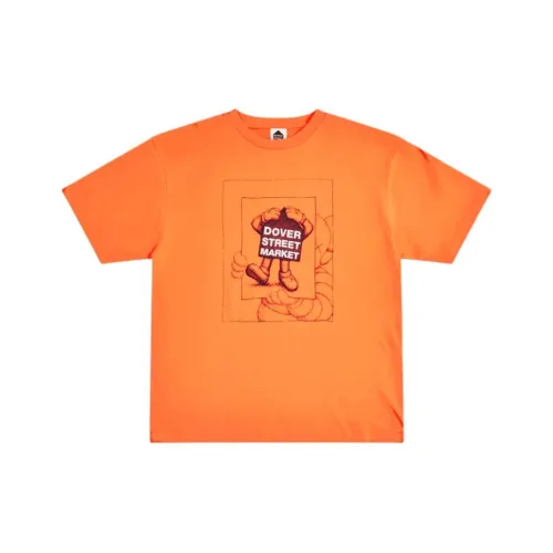 KAWS Dover Street Market Co-brand T-Shirts Unisex Orange