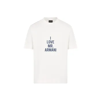 EMPORIO ARMANI Lightweight Jersey T shirt With I Love Mr Armani Asv Print