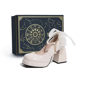 SHUXI Chunky Heel Mary Jane Shoes 8.5cm Women's