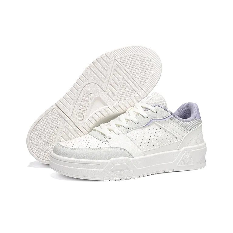 361° Slip Resistant Lightweight Breathable Low Top Skateboard Shoes Women's Feather White Chalk Purple-5