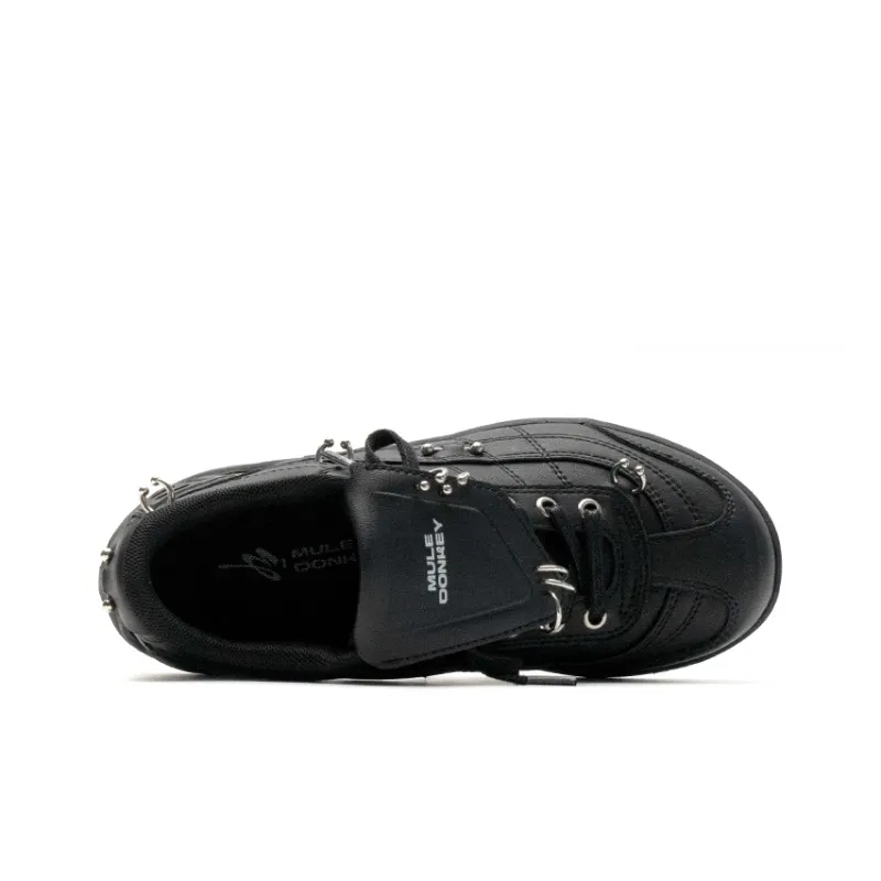 Mule Donkey Slip Resistant Low Top Casual Shoes Unisex Punk Black-4