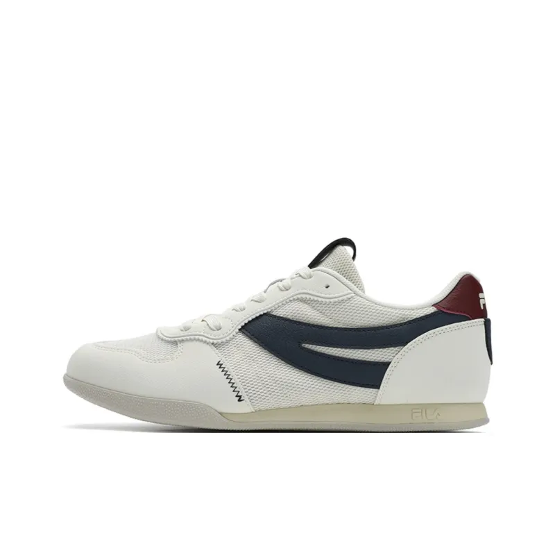 FILA Trail Curved Edge Shoes Slip Resistant Low Top Casual Shoes Men's White Blue-0