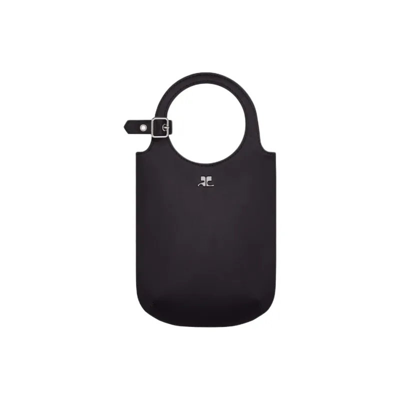 COURREGES Polyester Shoulder Bag, Crossbody Bag, Handbag Women's Black-0