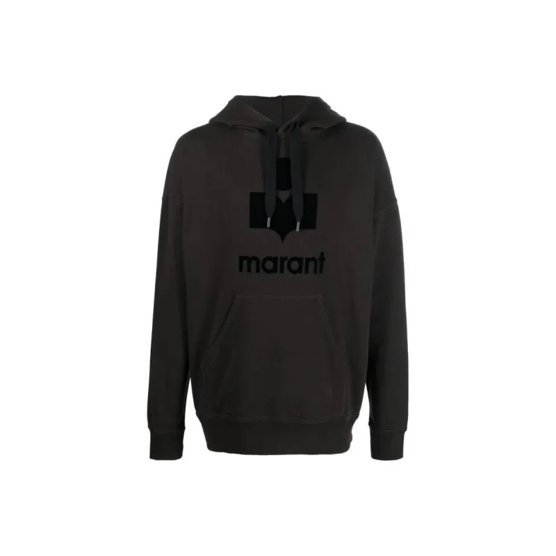 ISABEL MARANT Miley Logo Printed Drawstring Hoodie-0